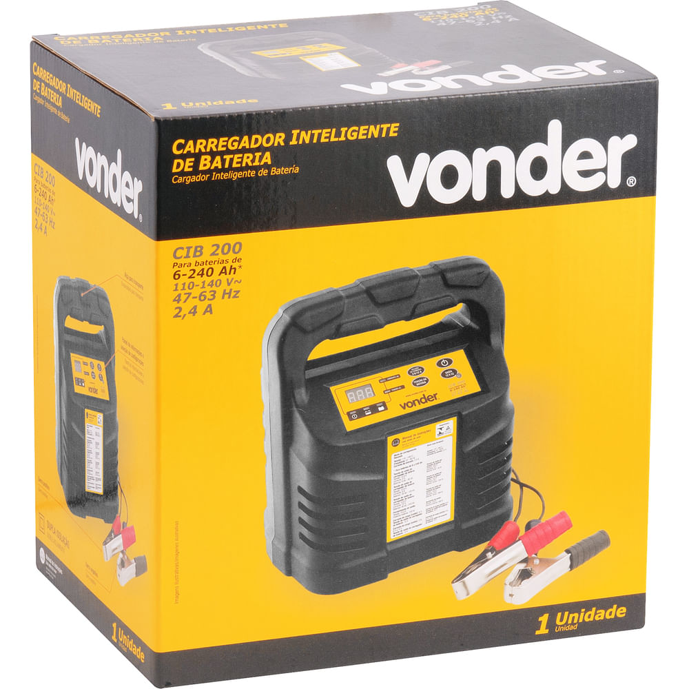 Carregador de bateria VONDER inteligente 127V CIB 200