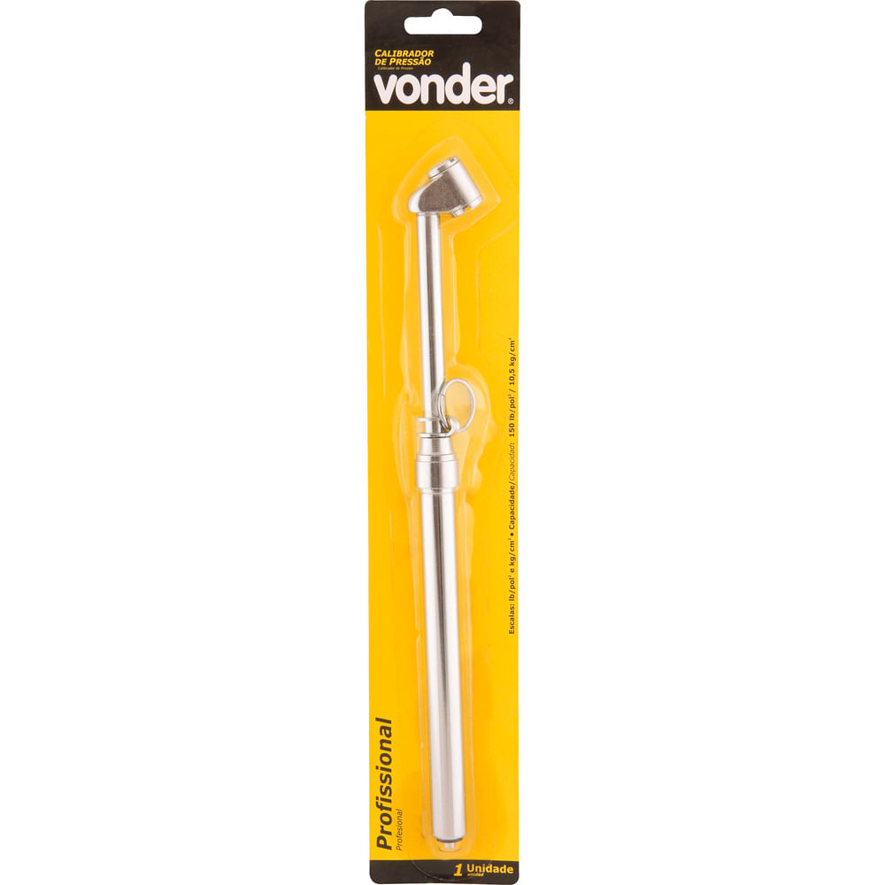 Medidor de pressão p/ pneus VONDER profissional 150 lbf/pol²