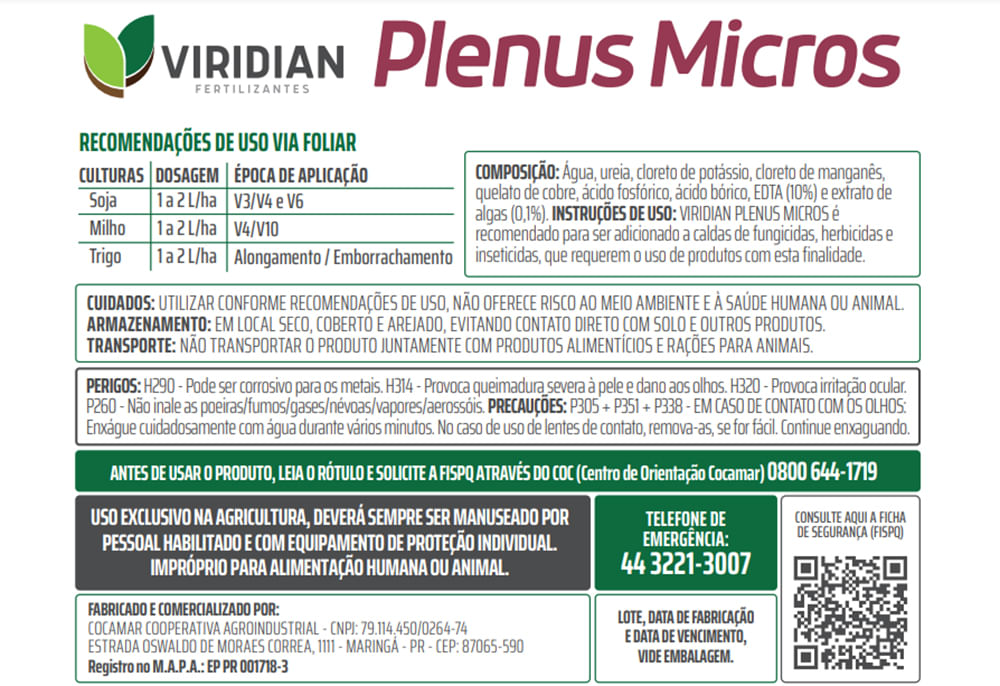 Viridian Plenus Micros 10 Litros