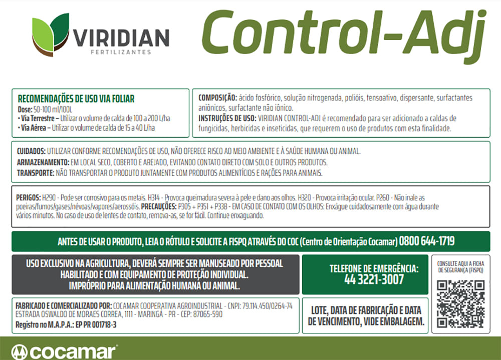 Viridian Control-Adj 10 Litros