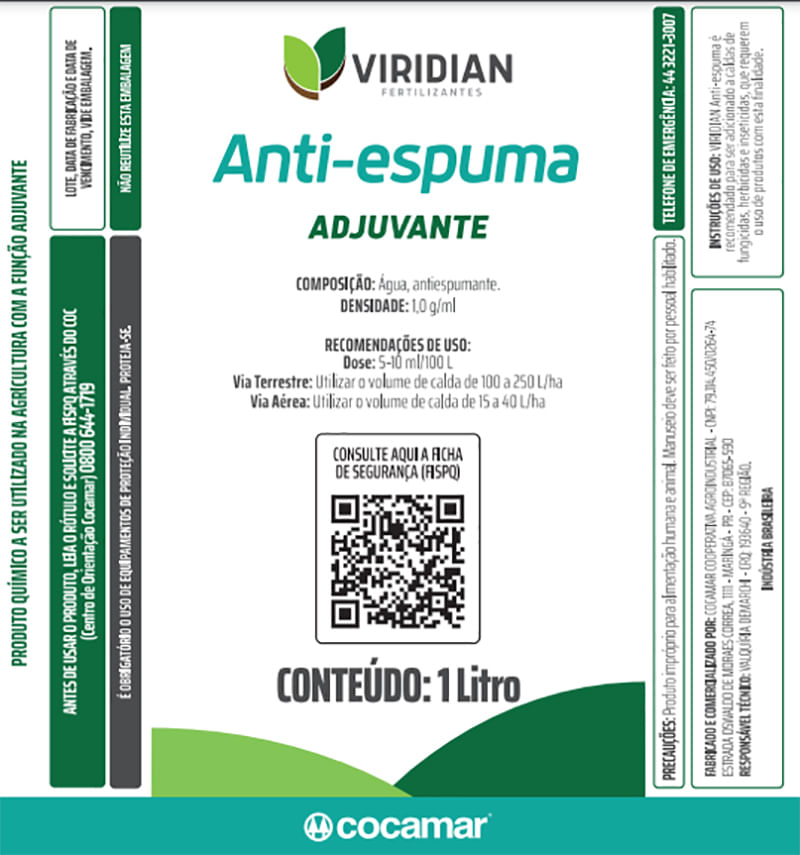 Viridian Anti-Espuma 1 Litro