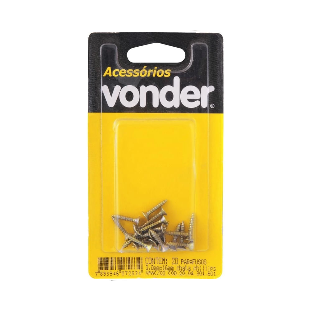 Parafuso Vonder 3,0mm x 16mm