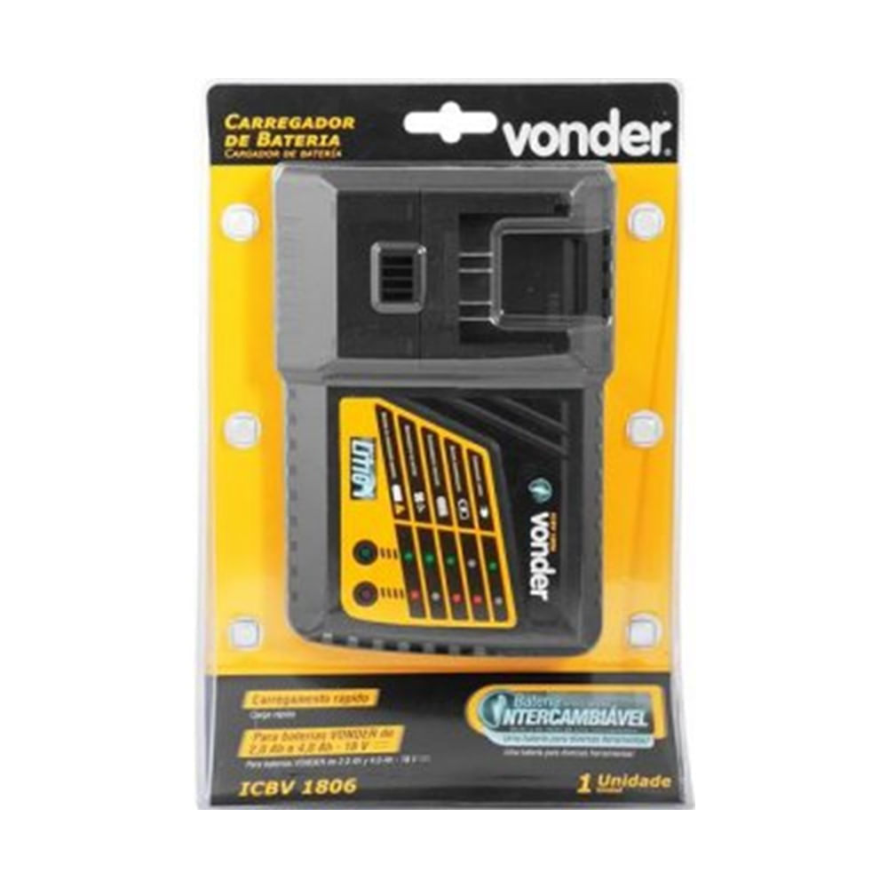 Carregador de Bateria Vonder 18v linha intercambiável