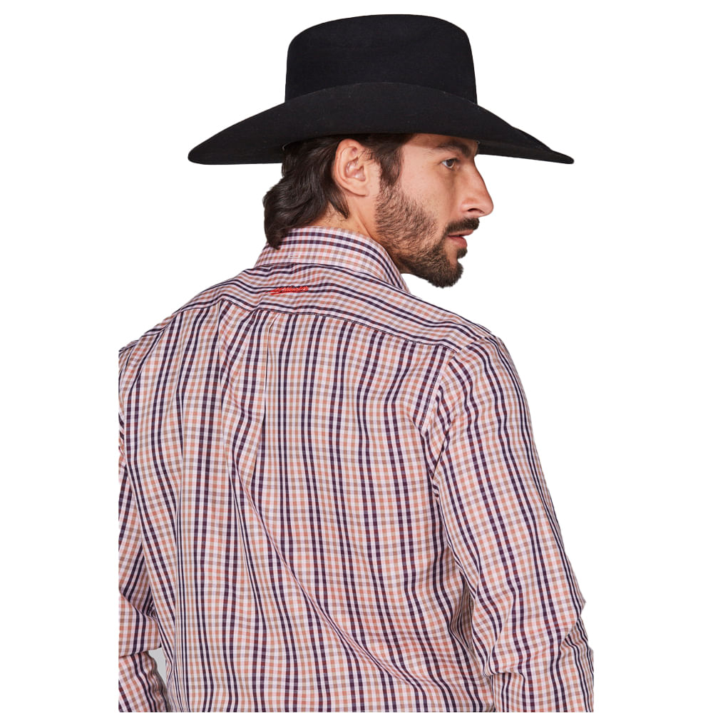 Camisa Masculina Manga Longa Custom Fit Xadrez M