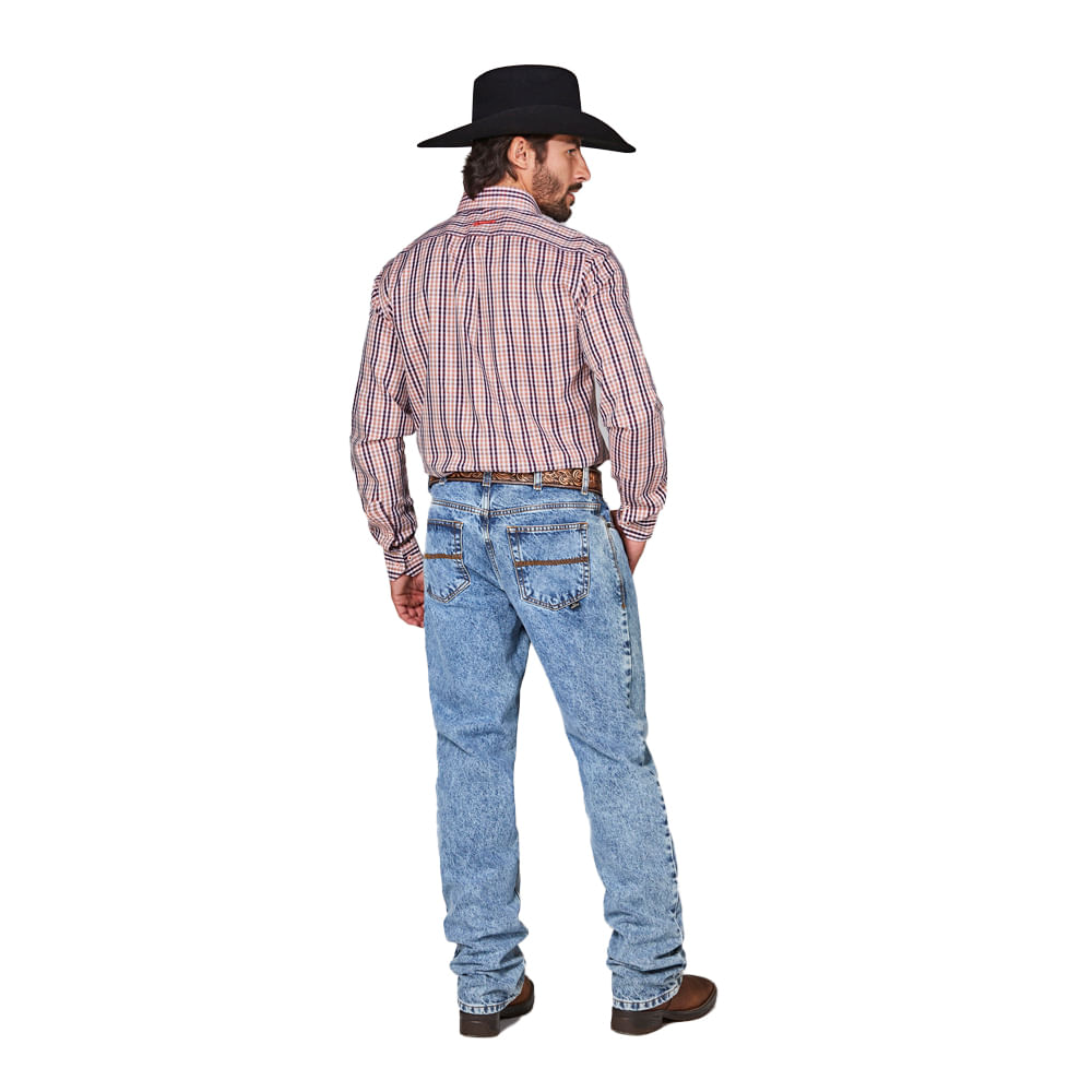 Camisa Masculina Manga Longa Custom Fit Xadrez M