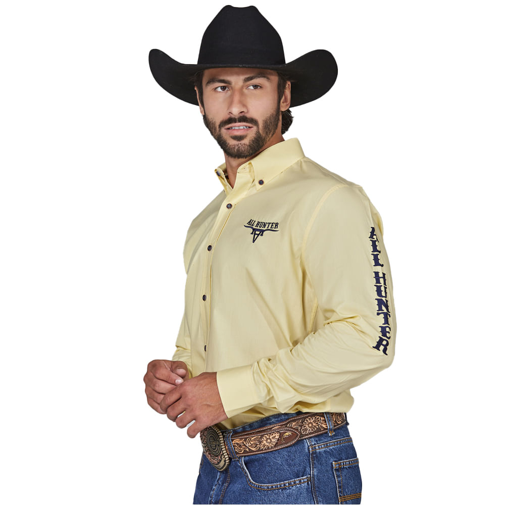 Camisa Masculina Manga Longa Custom Fit Básica Competição P