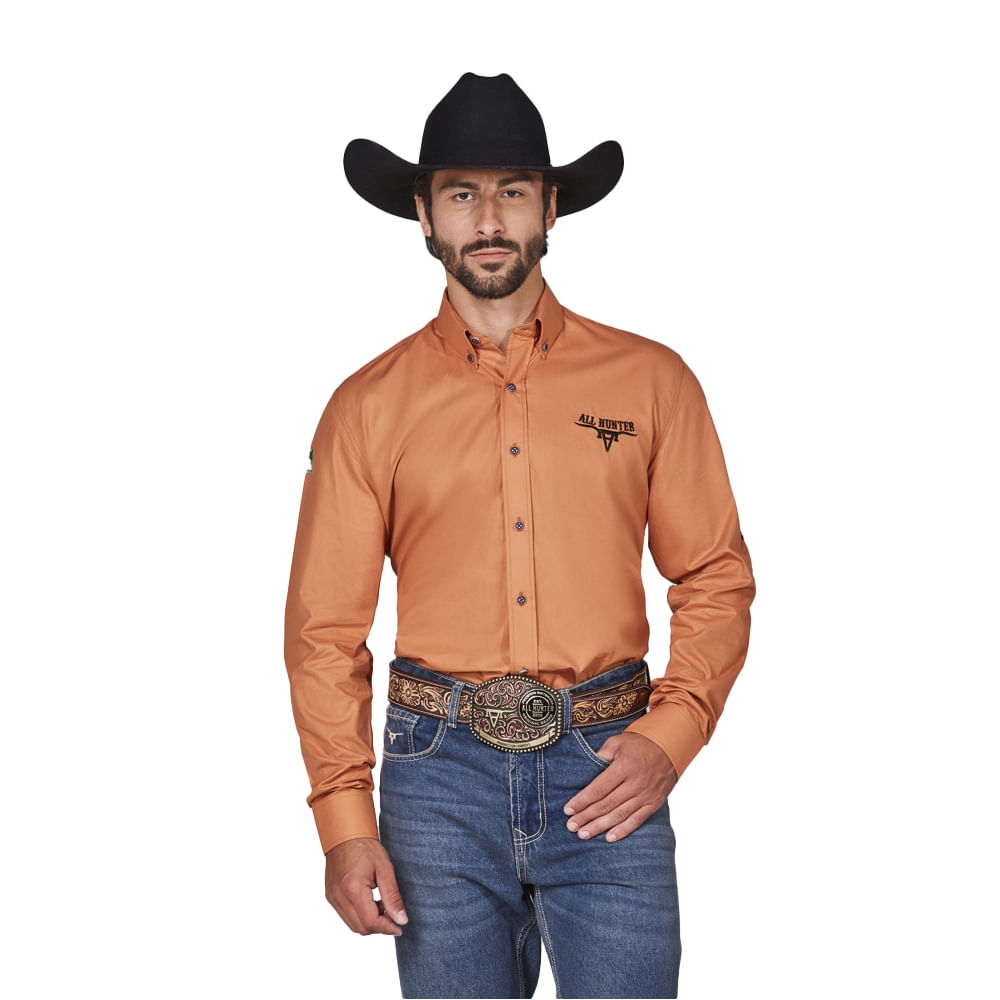 Camisa Masculina Manga Longa Custom Fit Básica Competição P