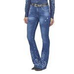 Calça Jeans Feminina Bordada 48