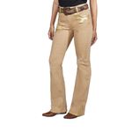 Calça Jeans Feminina Boot Cut Caramelo Foil 40