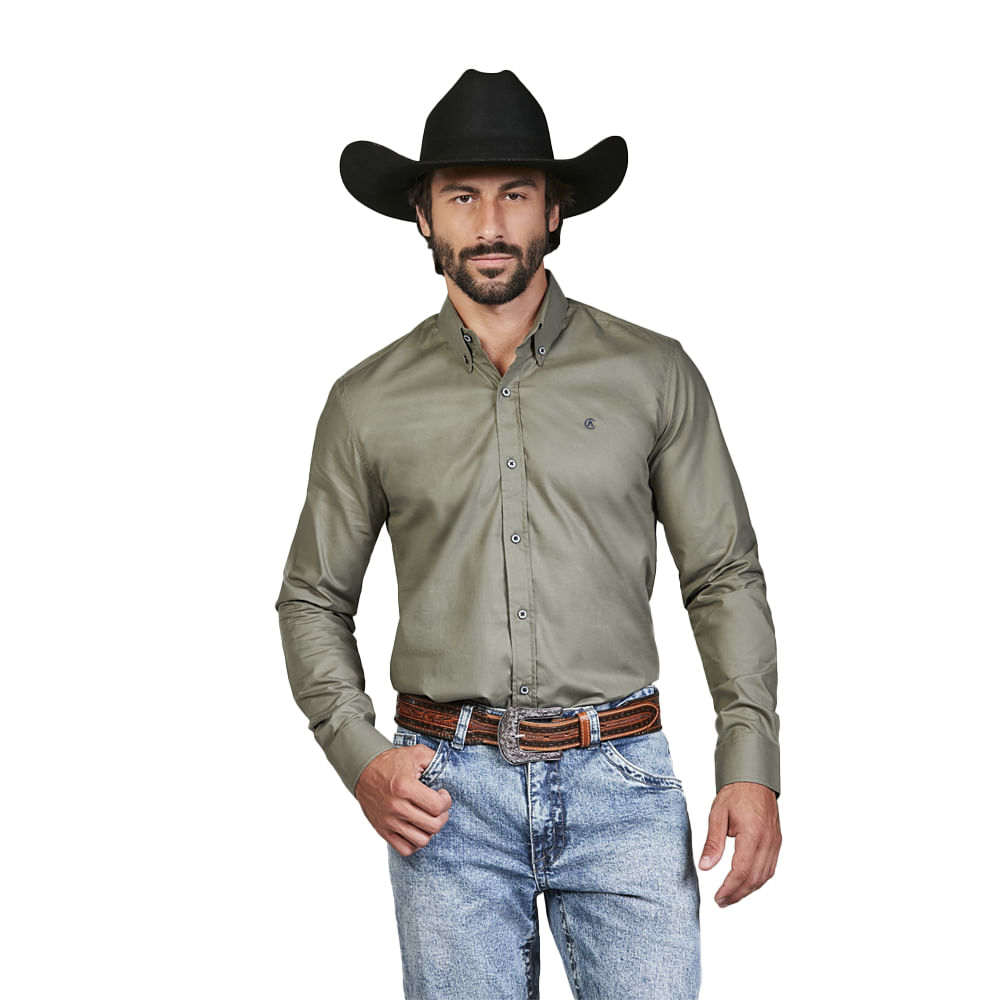 Camisa Masculina Manga Longa Classic Fit Basica AC P