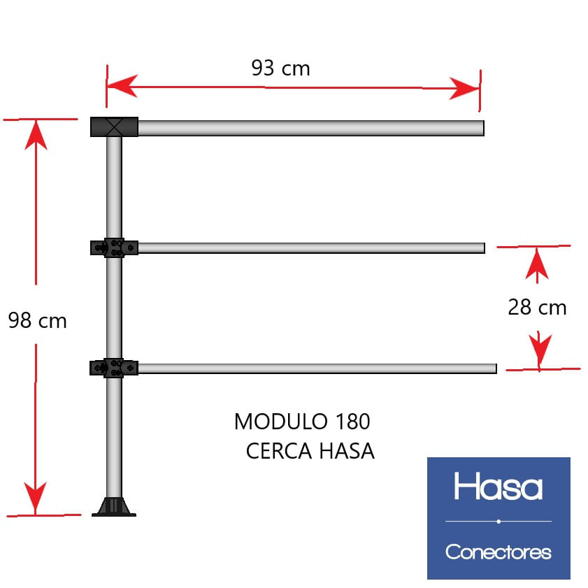 Cerca Alumínio Hasa modulo 180