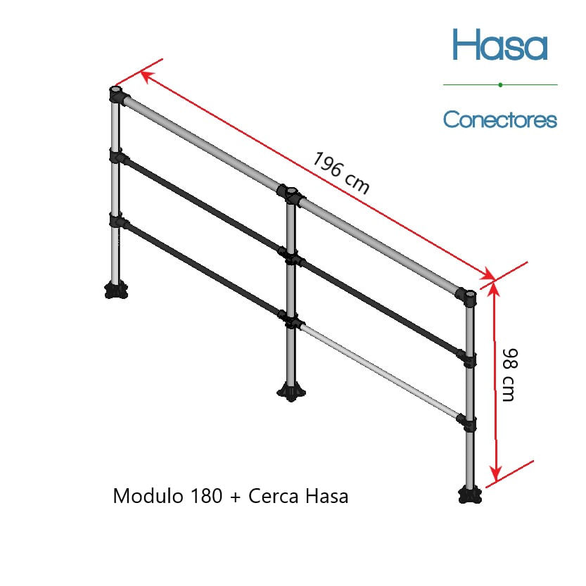 Cerca Alumínio Hasa modulo 180