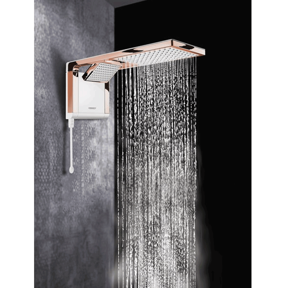 Chuveiro Eletronico 220/7800 Acqua Duo Branco Rose Gold - Lorenzetti