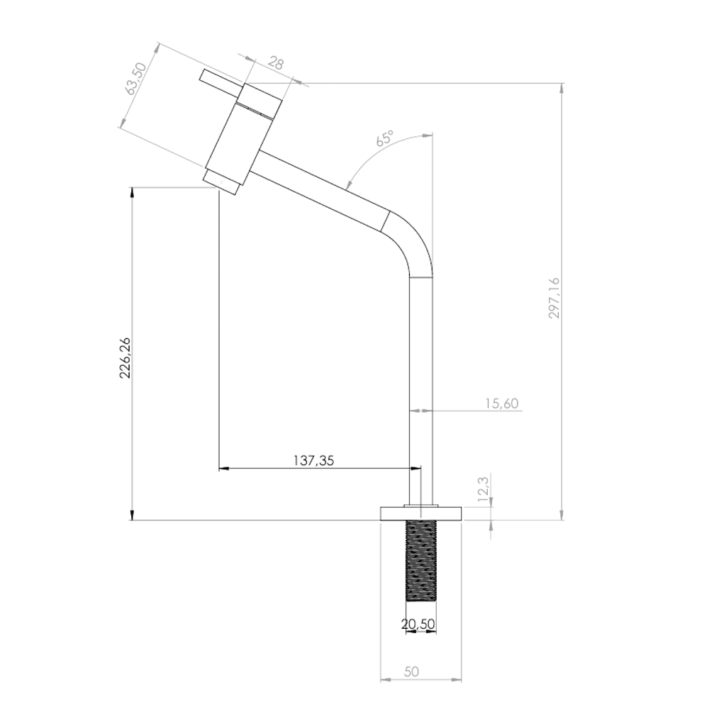 Torneira Piazza C26 11.5034 Fixa Bancada Vertical 1/4 Ambar - Pevilon