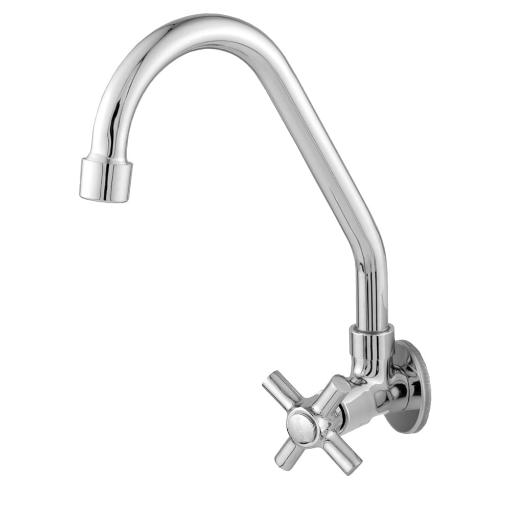 Torneira Cozinha Parede 1/4 Bica Alta Ravena Cromado C31 3060 - Pevilon