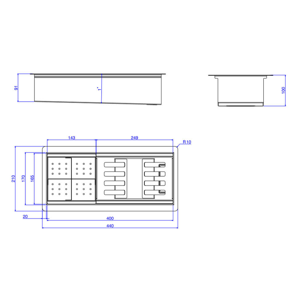 Calha Organizadora De Cozinha 45cm Inox - Deca