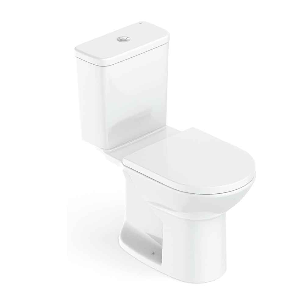 Kit Bacia  C/ Caixa Debba Round Branco 3/6 Lts+compl Instalacao+assento Pp Soft Close - Roca Louça