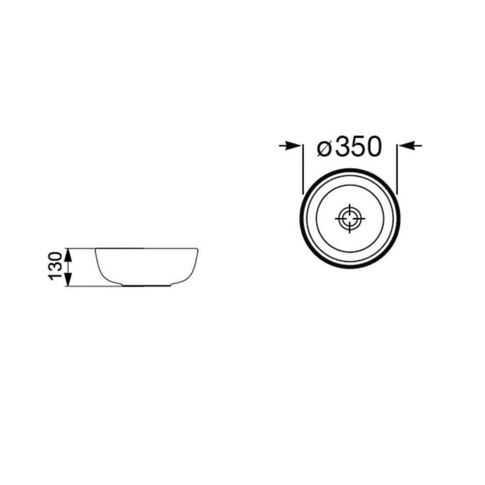 Cuba Branco Apoio Optica Redonda 35,0x35,0x13,0  - Roca Louça