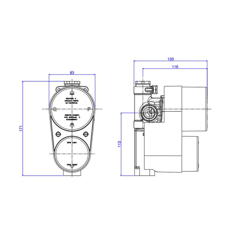 Base Monocomando 4 Vias - Deca