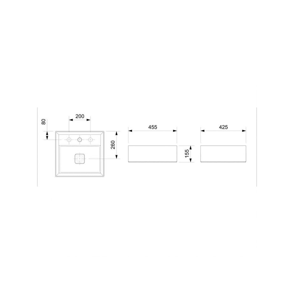 Cuba De Apoio P6 Retangular Com Mesa 450x420mm Platinum Branco - Incepa