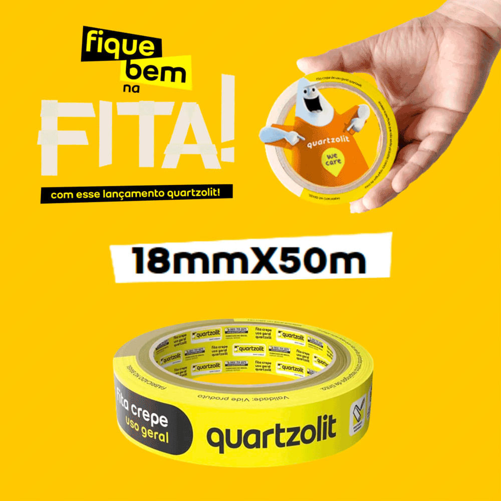 Kit 12 Fita Crepe Uso Geral 18mmx50m - Quartzolit