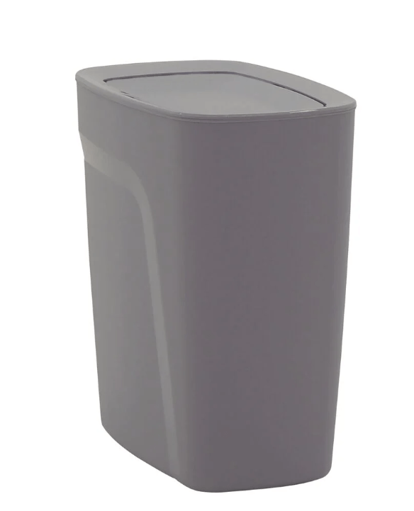 Lixeira Compact Em Polipropileno Cinza C/ Tampa Basculante 8,5 L - Tramontina