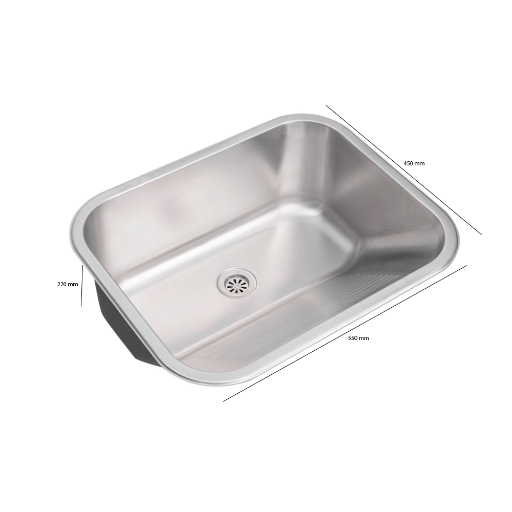 Tanque De Encaixe Viena Aco Inox 550x450x220 Mm - Levo