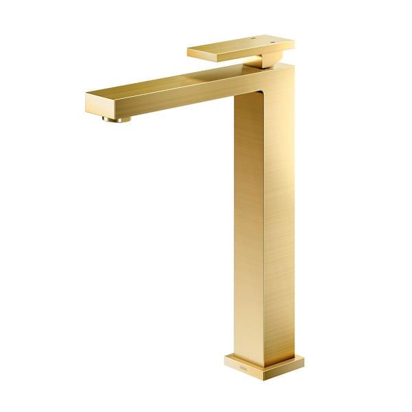 Monocomando Lavatorio New Edge Ouro Escovado Mesa Bica Alta - Docol