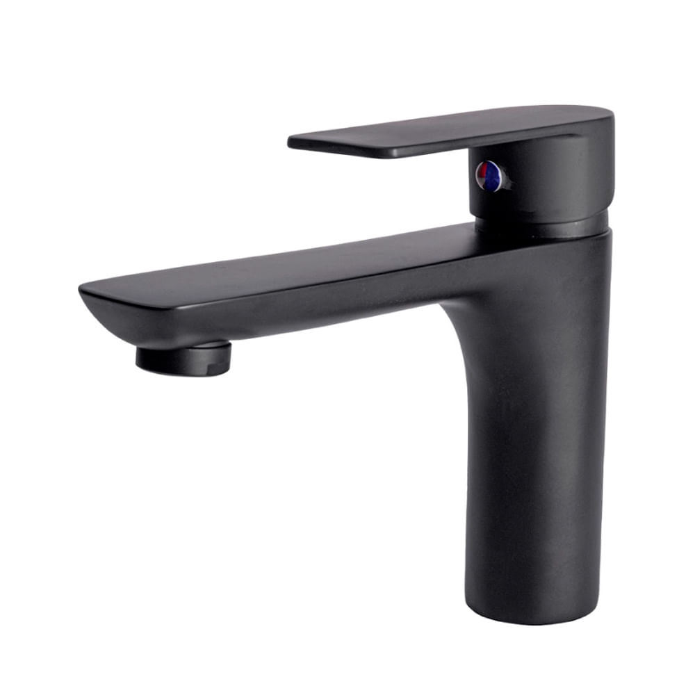 Steel Black Monocomando Lavatorio Mesa Bica Baixa (5 A 40mca) - Levo
