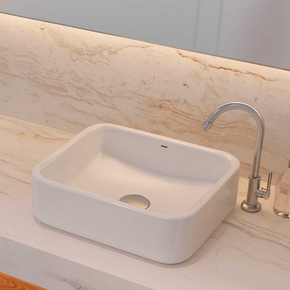 Cuba De Apoio Rt5 De Ceramica Retangular 40x35x12 Cm - Docol