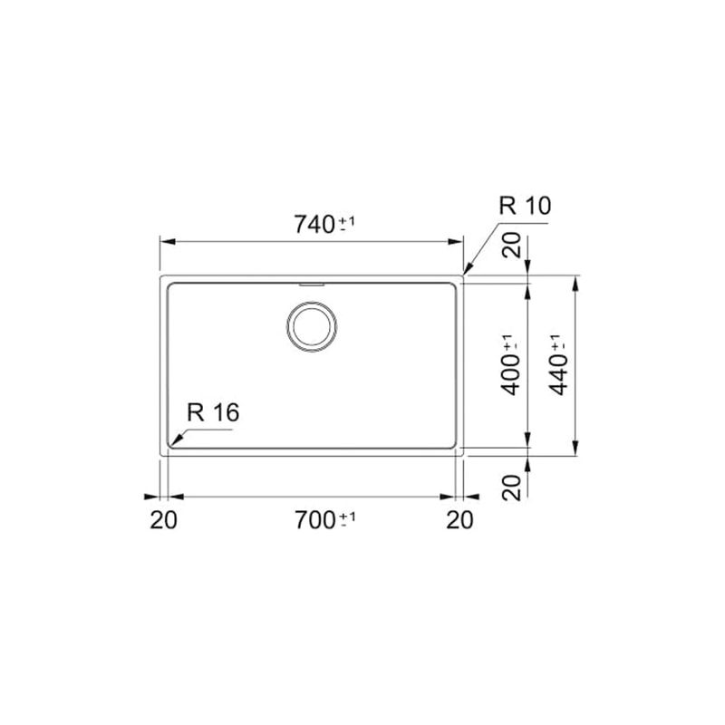 Cuba Attica  Retangular Bistro Inox Escovado 70x40x20 Cm - Docol