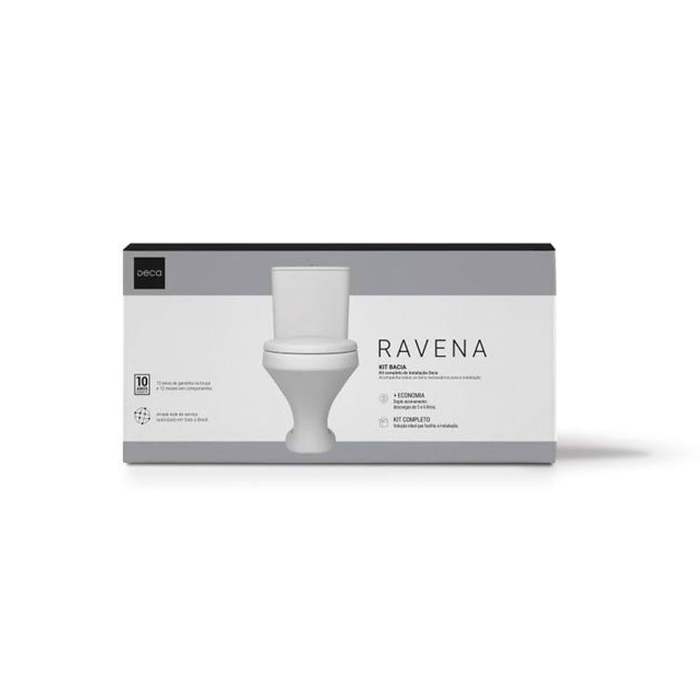 Kit Completo Bacia Com Caixa Acoplada + Assento E Instalações Ravena Branco - Deca